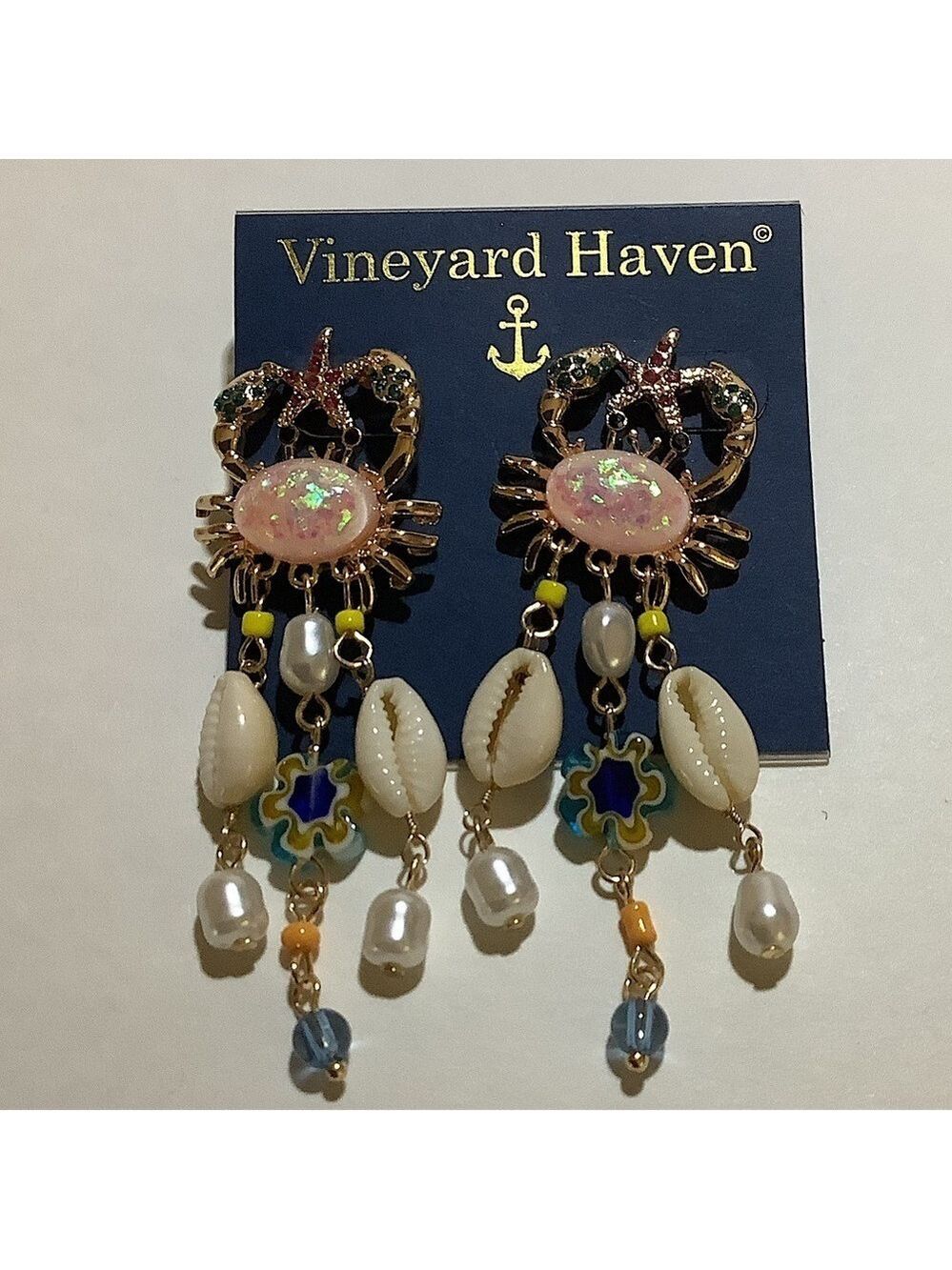 Vineyard Haven Limited Collection Crab Sea Life Chandelier Earrings New